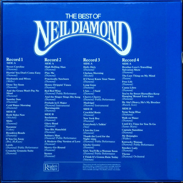 Neil Diamond : The Best Of Neil Diamond (4xLP, Comp + 4xBox, Club, Rea)