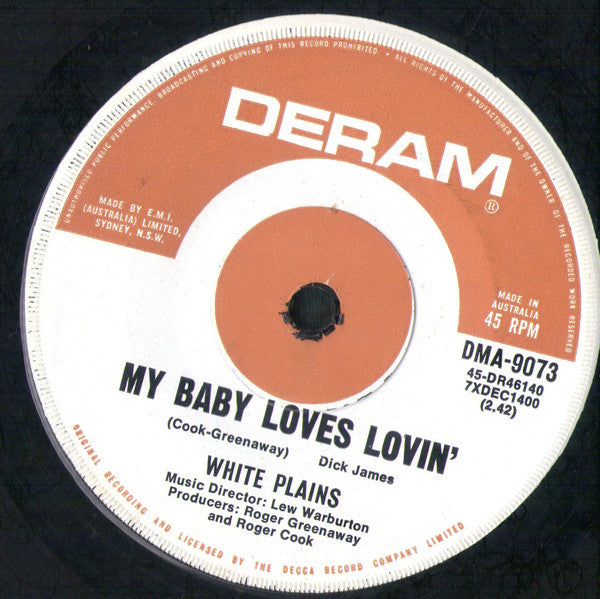 White Plains : My Baby Loves Lovin&#39; / Show Me Your Hand (7&quot;)