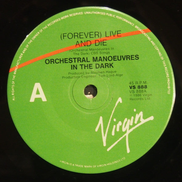 Orchestral Manoeuvres In The Dark : (Forever) Live And Die (7", Single, Ltd, Pic)