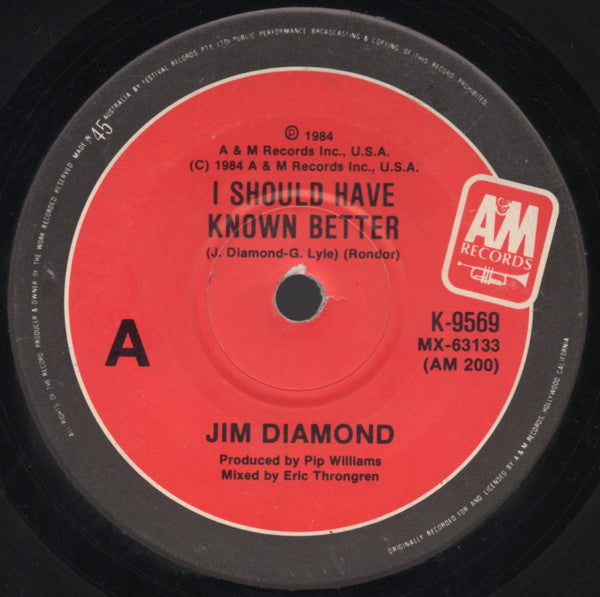 Jim Diamond : I Should Have Known Better (7&quot;, Single)