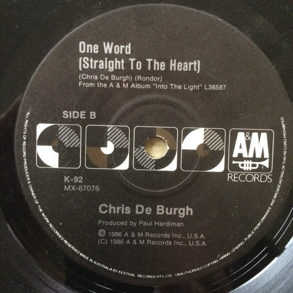 Chris de Burgh : Lady In Red (7", Single)