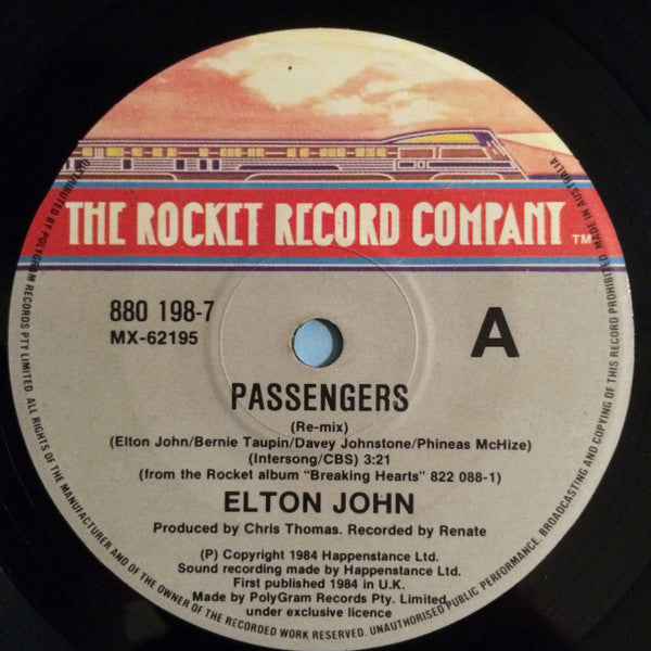 Elton John : Passengers (7&quot;, Single)