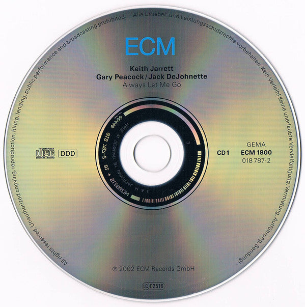 Keith Jarrett / Gary Peacock / Jack DeJohnette : Always Let Me Go (2xCD, Album)