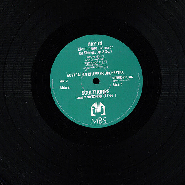 Australian Chamber Orchestra - Béla Bartók / Joseph Haydn / Peter Sculthorpe : Divertimento For String Orchestra / Divertimento In A Major For Strings, Op. 2 No. 1 / Lament For Strings (LP, Album)