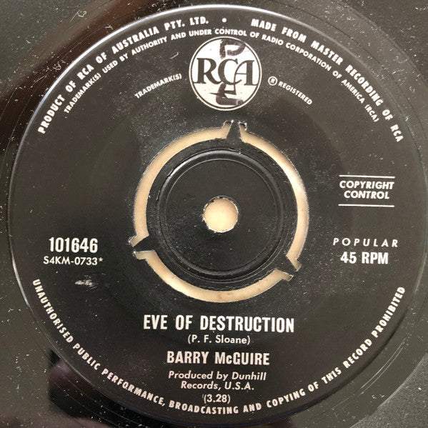 Barry McGuire : Eve Of Destruction (7&quot;, Single)