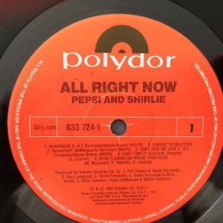 Pepsi & Shirlie : All Right Now (LP, Album)