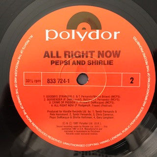 Pepsi & Shirlie : All Right Now (LP, Album)