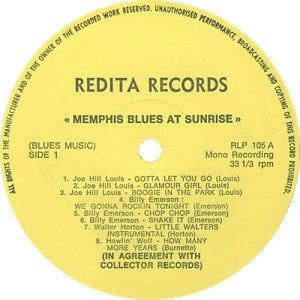 Various : Memphis Blues At Sunshine / Memphis Blues At Sunrise (LP, Comp, Mono)