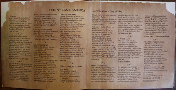 Johnny Cash : America -  A 200-Year Salute In Story And Song (LP, Album, Gat)