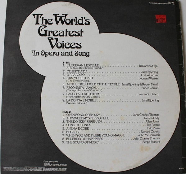 Various : The World's Greatest Voices In Opera And Song (LP, Comp)