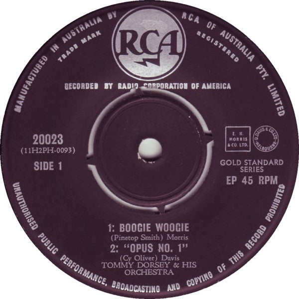 Tommy Dorsey : Tommy Dorsey & His Orchestra (7", EP, Mono)