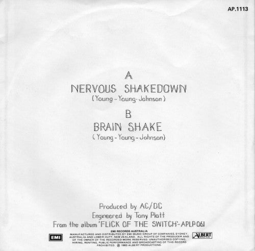 AC/DC : Nervous Shakedown (7", Single)