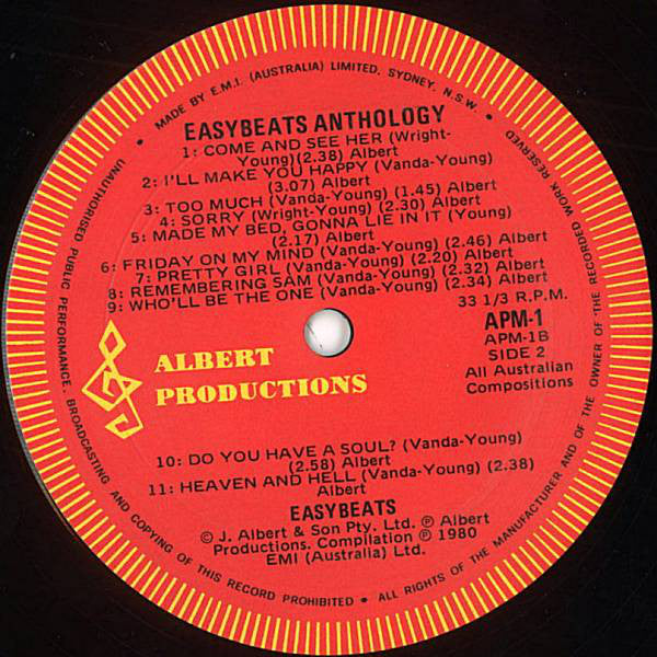 The Easybeats : Absolute Anthology 1965 To 1969 (2xLP, Comp, 1st)