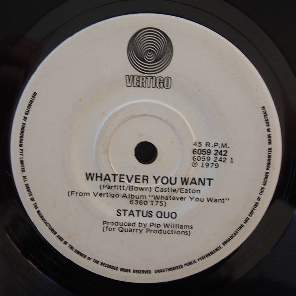 Status Quo : Whatever You Want (7", Single)