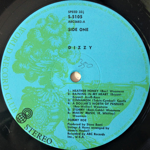 Tommy Roe : Dizzy (LP, Album, Club, RE)