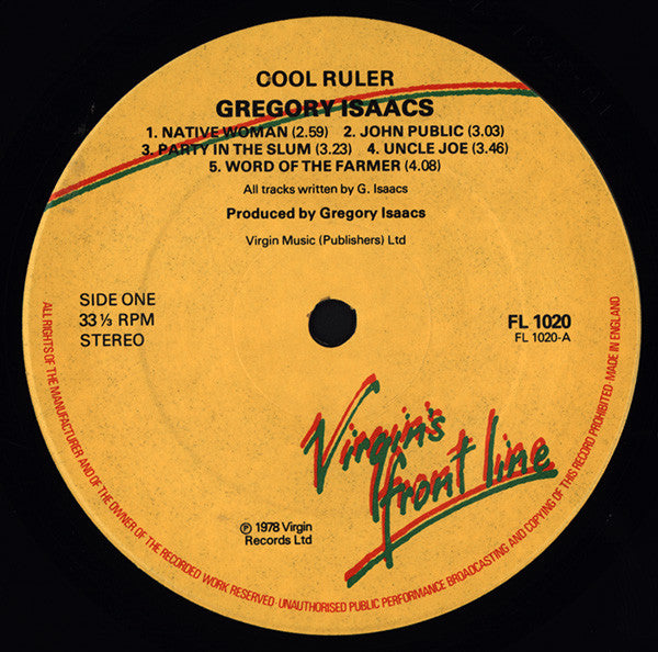 Gregory Isaacs : Cool Ruler (LP, Album, RP)