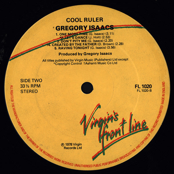 Gregory Isaacs : Cool Ruler (LP, Album, RP)