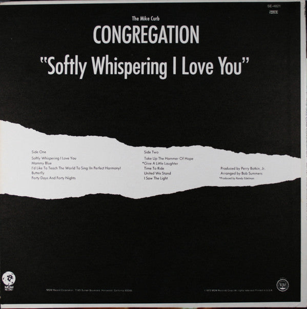 Mike Curb Congregation : Softly Whispering I Love You (LP, Album, Club)