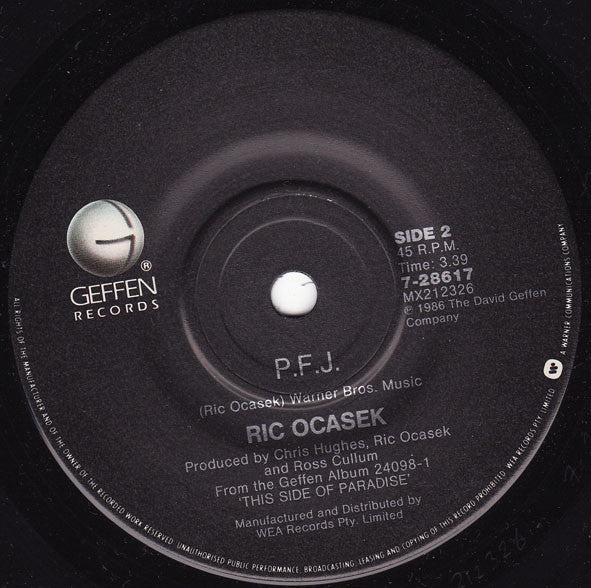 Ric Ocasek : Emotion In Motion (7", Single)