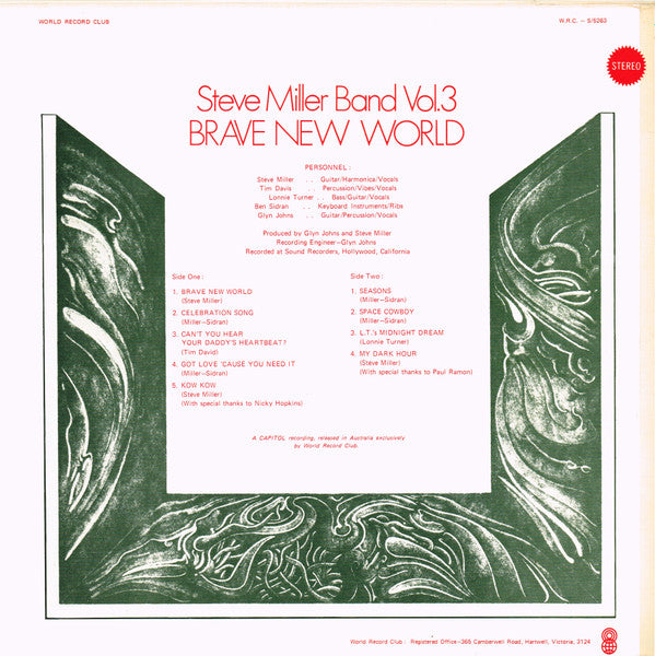 Steve Miller Band : Vol.3 / Brave New World (LP, Album, Club)