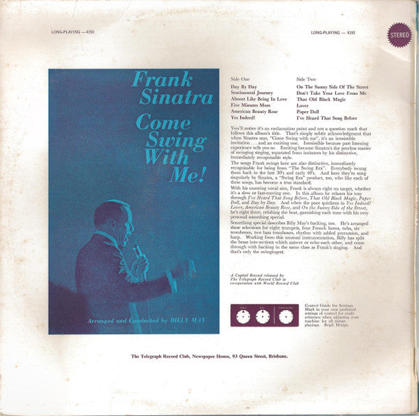 Frank Sinatra : Come Swing With Me! (LP, Album, Club)