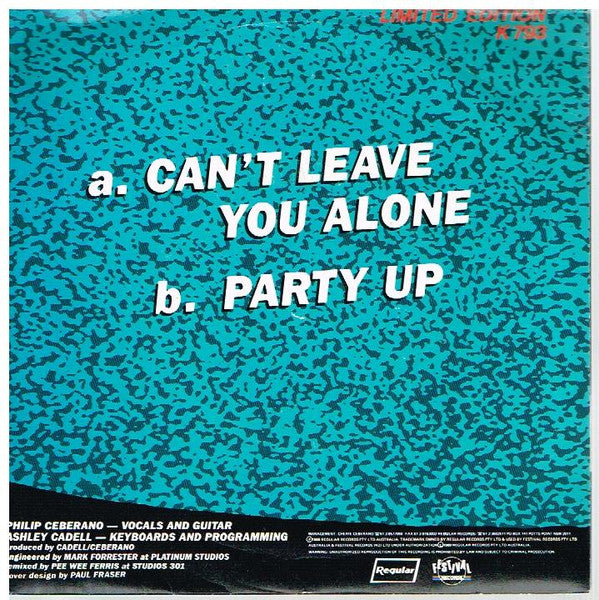 Technicolor (5) : Can't Leave You Alone (7", Single)