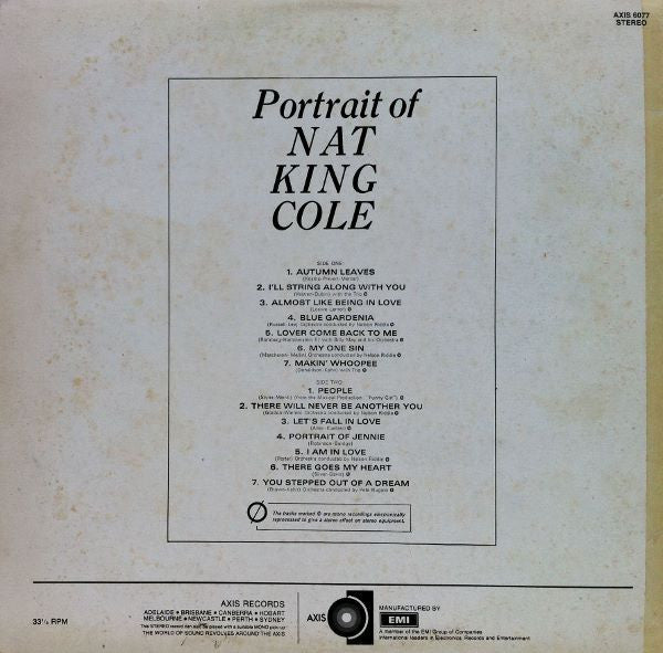 Nat King Cole : Portrait Of Nat King Cole (LP, Comp)