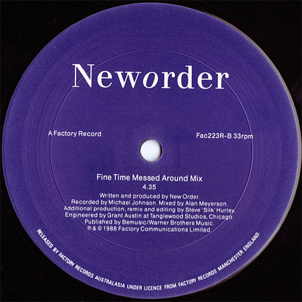 New Order : Fine Time (Remix) (12")