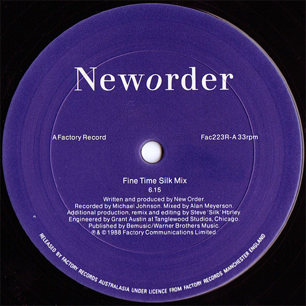 New Order : Fine Time (Remix) (12")