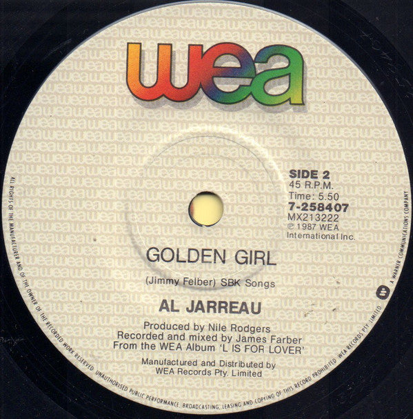 Al Jarreau : Moonlighting "Theme" (7", Single)