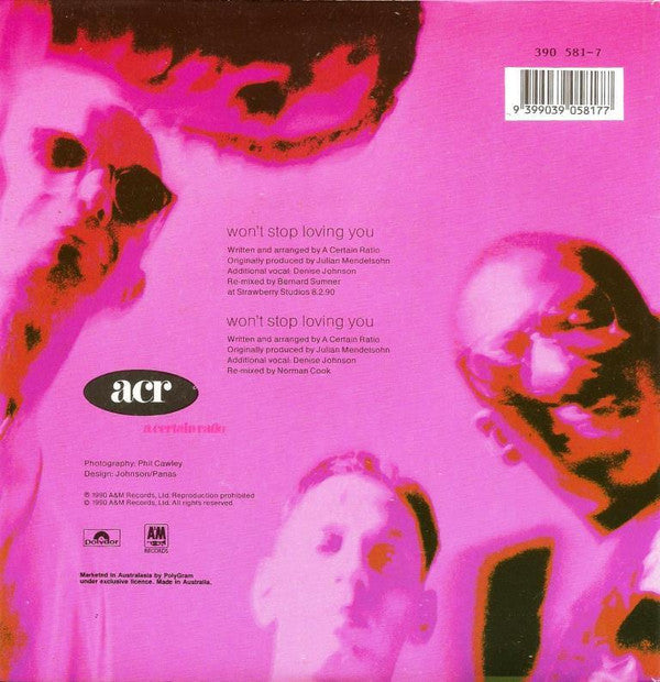 A Certain Ratio : Won't Stop Loving You (7", Single)