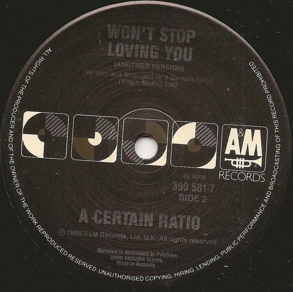 A Certain Ratio : Won't Stop Loving You (7", Single)
