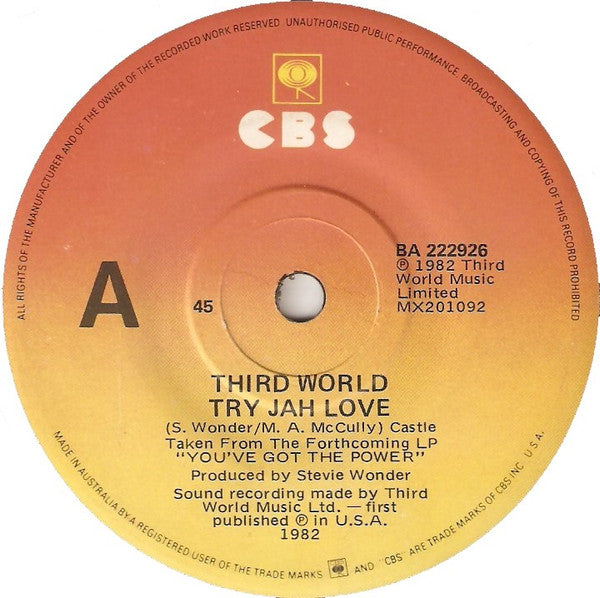 Third World : Try Jah Love (7&quot;, Single)