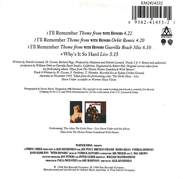 Madonna : I'll Remember (CD, Single)