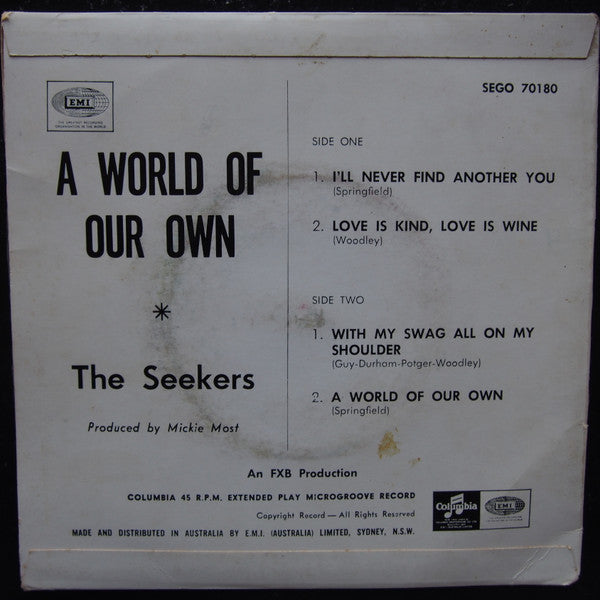 The Seekers : A World Of Our Own (7", EP)