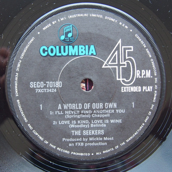 The Seekers : A World Of Our Own (7", EP)