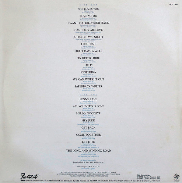 The Beatles : 20 Greatest Hits (LP, Comp)