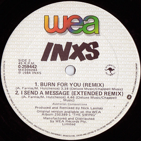 INXS : Burn For You (Extended Remix) (12", Single)