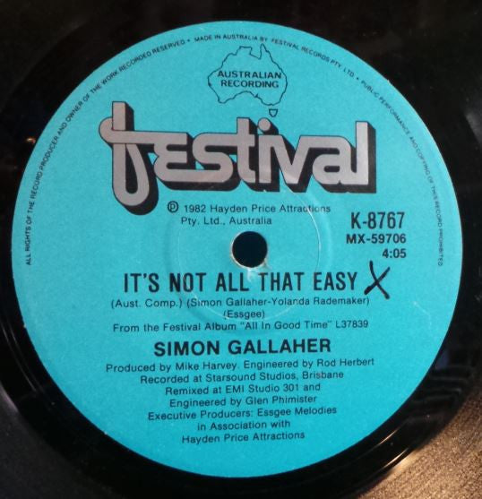 Simon Gallaher & Jackie Love : My Friend (7", Single)