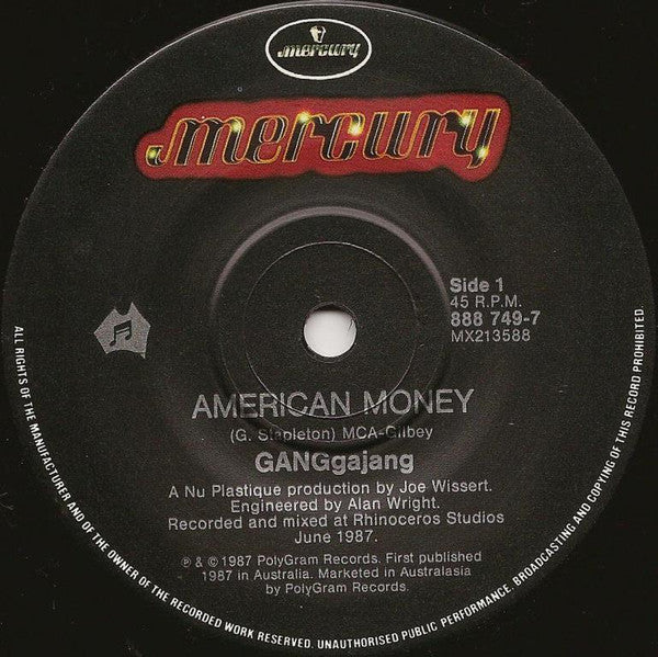 GANGgajang : American Money (7", Single)