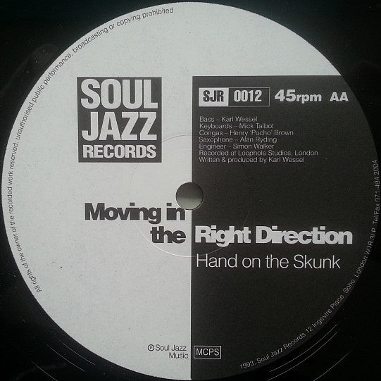 Moving In The Right Direction : The Sun / Hand On The Skunk (12")