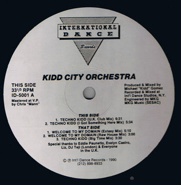 The Kidd City Orchestra : Techno Kidd / Welcome To My Domain (12")