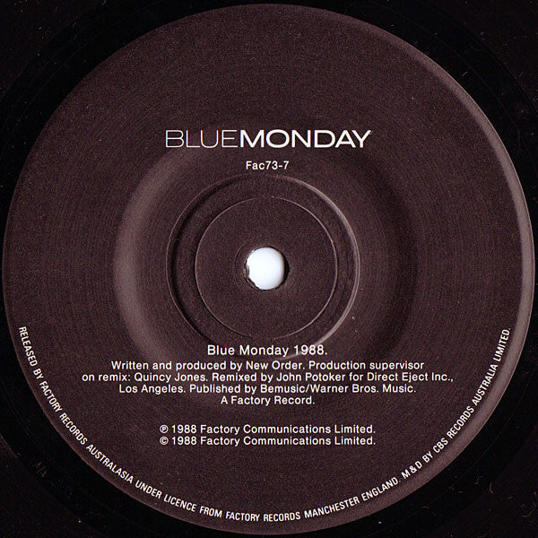 NewOrder* : Blue Monday 1988 (7", Single)