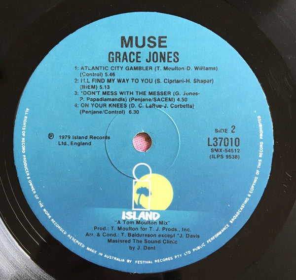 Grace Jones : Muse (LP, Album, P/Mixed, Gat)