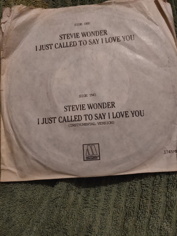 Stevie Wonder : I Just Called To Say I Love You (7", Single)