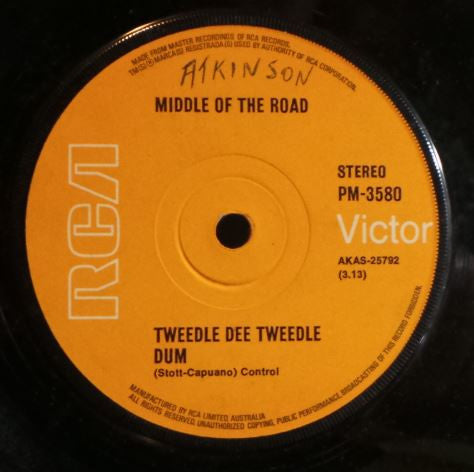 Middle Of The Road : Tweedle Dee Tweedle Dum (7", Single)