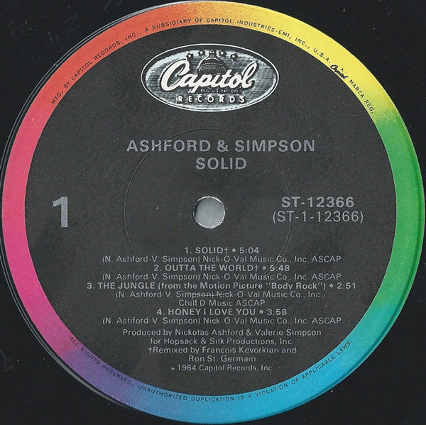 Ashford & Simpson : Solid (LP, Album, Win)