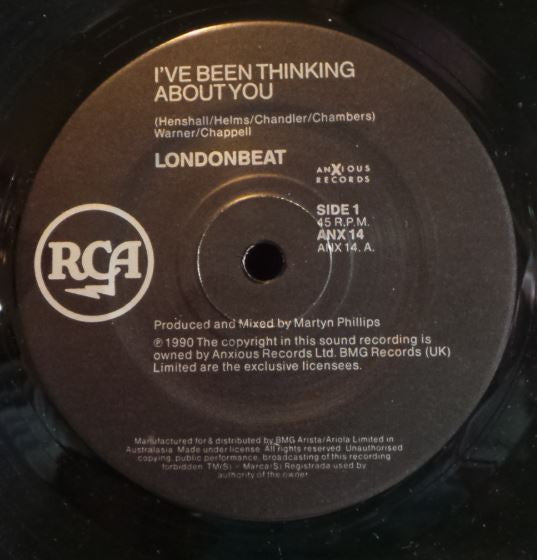 Londonbeat : I've Been Thinking About You (7", Single)