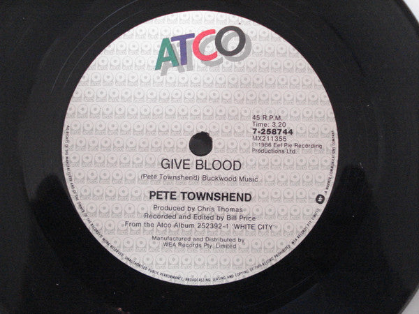 Pete Townshend : Give Blood (7", Single)