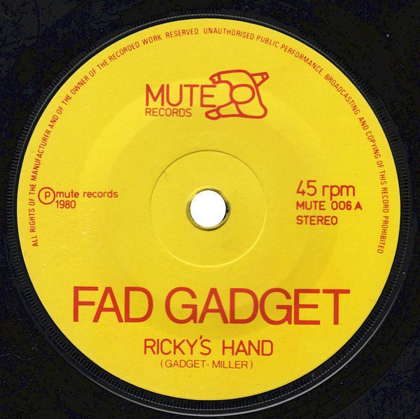 Fad Gadget : Ricky's Hand / Handshake (7", Single)